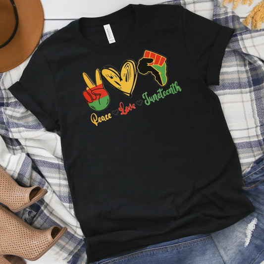 Juneteenth Peace Love T-Shirt